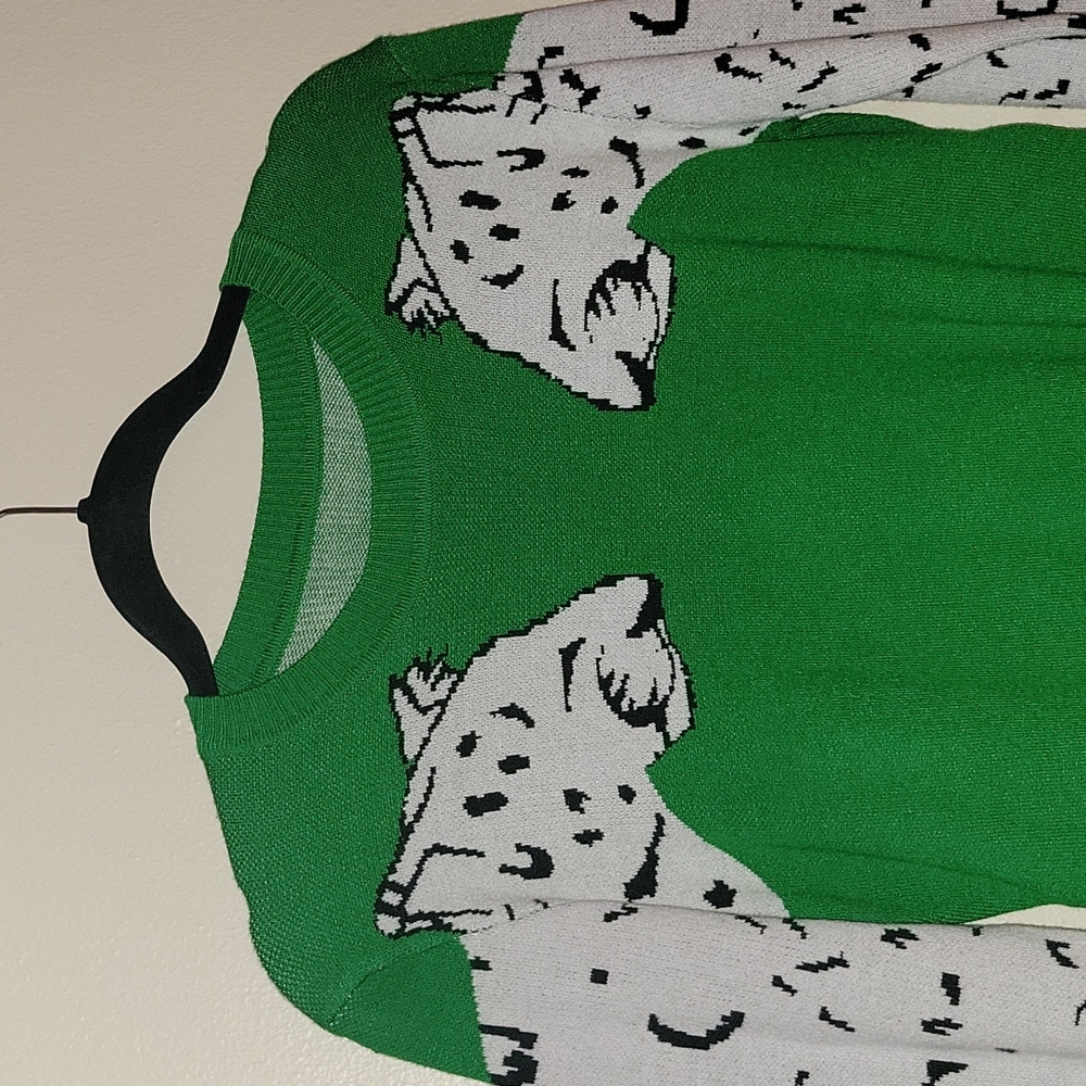Green Leopard Sweater